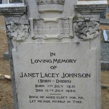 JOHNSON Janet Lacey nee DODDS 1851-1930