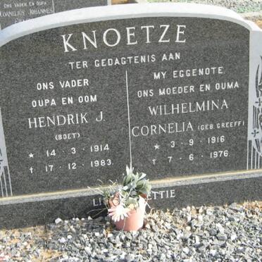 KNOETZE Hendrik J. 1914-1983 &amp; Wilhelmina Cornelia GREEFF 1916-1976