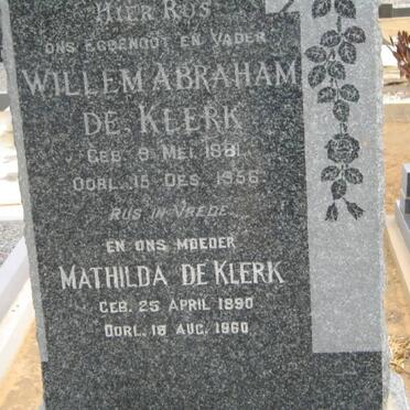 KLERK Willem Abrahm, de 1881-1956 &amp; Matilda 1890-1960