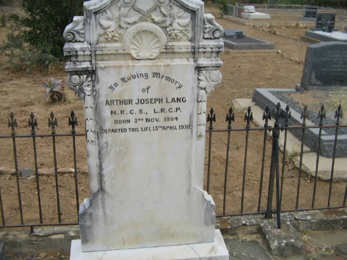 LANG Arthur Joseph 1864-1930