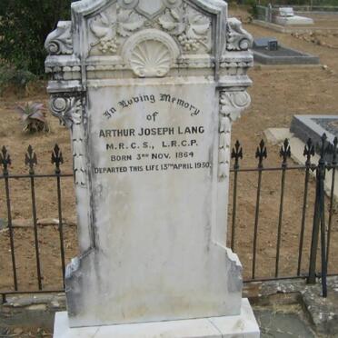 LANG Arthur Joseph 1864-1930