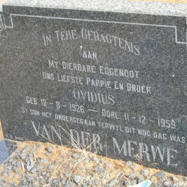 MERWE Ovidius, van der 1926-1959