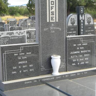 OELOFSE Andries 1891-1970 &amp; Jacomiena Magrietha Aletta BOSCH 1898-1969 _1