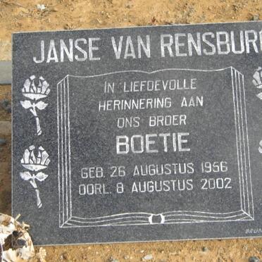 RENSBURG Boetie, Janse van 1956-2002