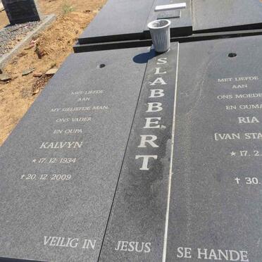 SLABBERT Kalvyn 1934-2009 & Ria VAN STADEN  1939-2021