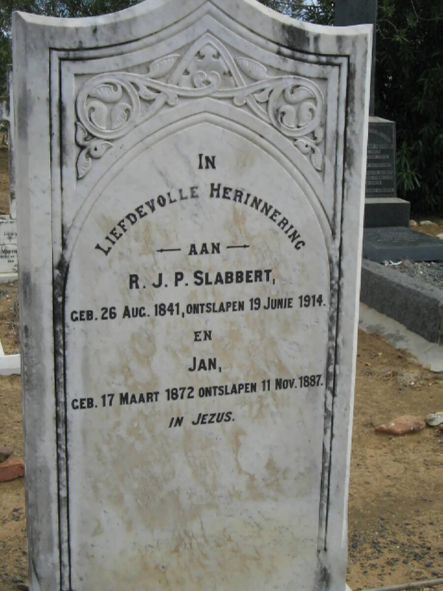 SLABBERT R.J.P. 1841-1914 :: SLABBERT Jan 1872-1887
