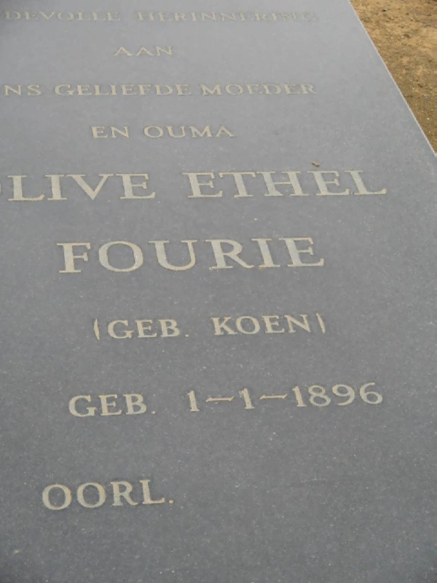 FOURIE Olive Ethel nee KOEN 1896-