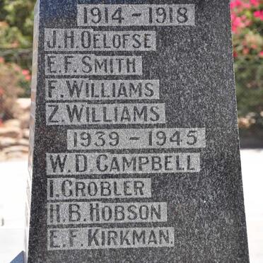 5. Memorial: World War I 1914-1918 &amp; 1935-1949