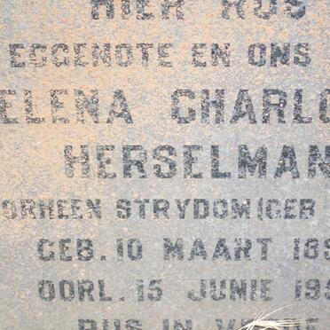 HERSELMAN Helena Charlotte formerly STRYDOM nee OLIVIER 1894-1959
