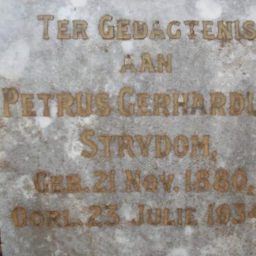 STRYDOM Petrus Gerhardus 1880-1934