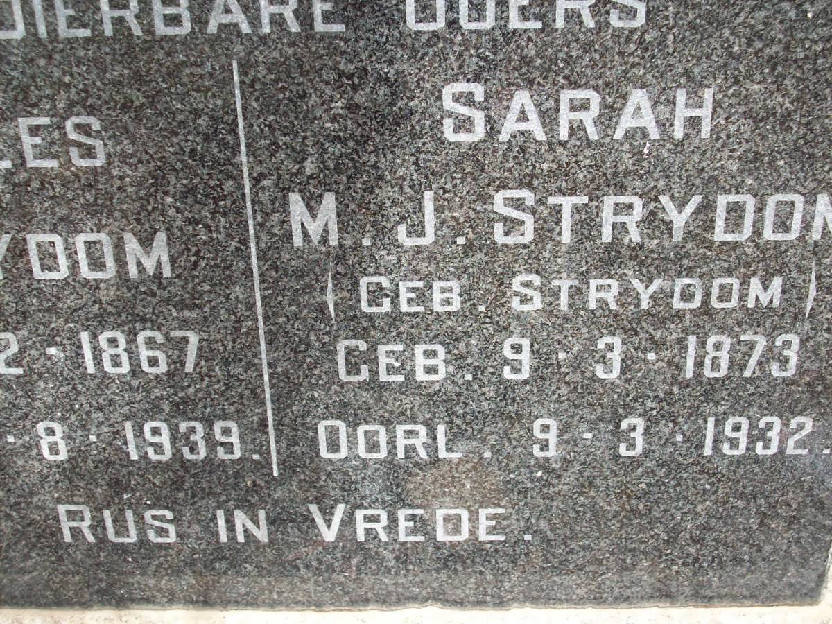 STRYDOM Sarah M.J. nee STRYDOM 1873-1932