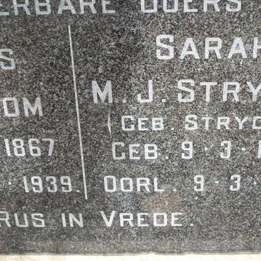 STRYDOM Sarah M.J. nee STRYDOM 1873-1932