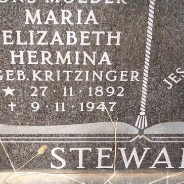 STEWART Thomas Henry 1879-1955 &amp; Maria Elizabeth Hermina KRITZINGER 1892-1947