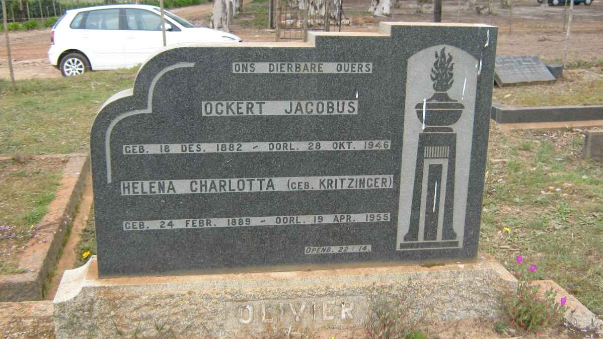 OLIVIER Ockert Jacobus 1882-1946 &amp; Helena Charlotta KRITZINGER 1889-1955