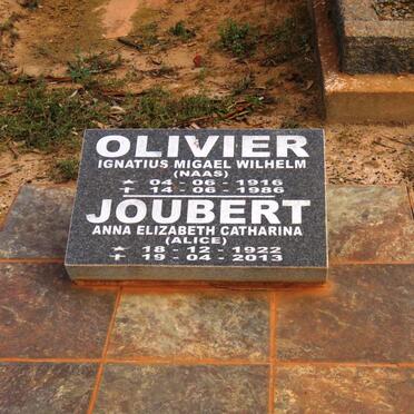 OLIVIER Ignatius Migael Wilhelm 1916-1986 &amp; Anna Elizabeth Catharina 1922-2013