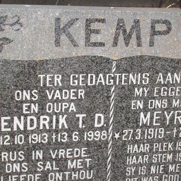 KEMP Hendrik T.D. 1913-1998 &amp; Meyra 1919-1989