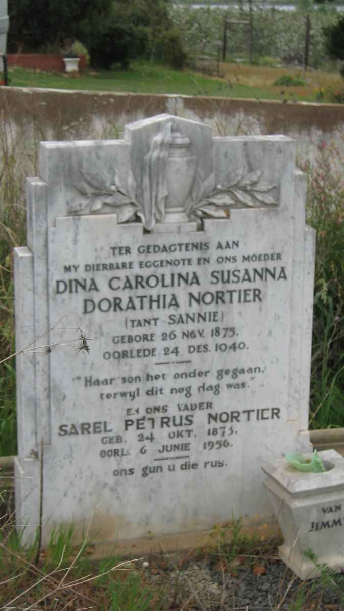 NORTIER Sarel Petrus 1875-1956 &amp; Dina Carolina Susanna Dorathia 1875-1940