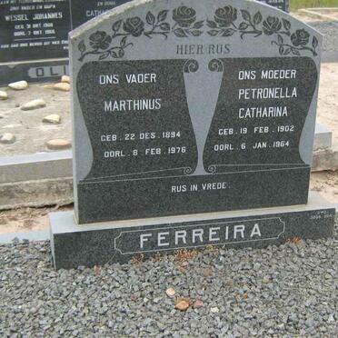FERREIRA Marthinus 1894-1976 &amp; Petronella Catharina 1902-1964