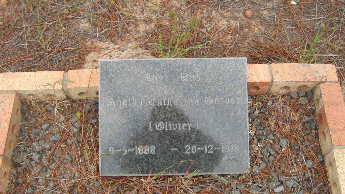 GERBER Agatha Catharina nee OLIVIER 1888-1918
