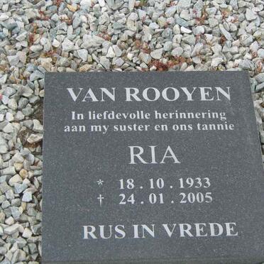 ROOYEN Ria, van 1933-2005