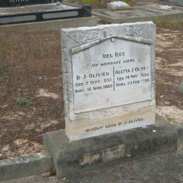 OLIVIER D.J. 1832-1885 &amp; Aletta J. 1836-1895