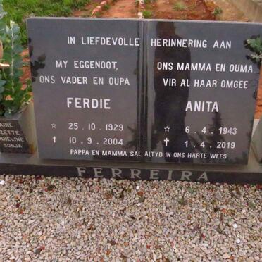 FERREIRA Ferdie 1929-2004 & Anita 1943-2019
