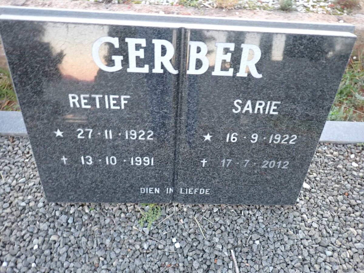 GERBER Retief 1922-1991 & Sarie 1922-2012