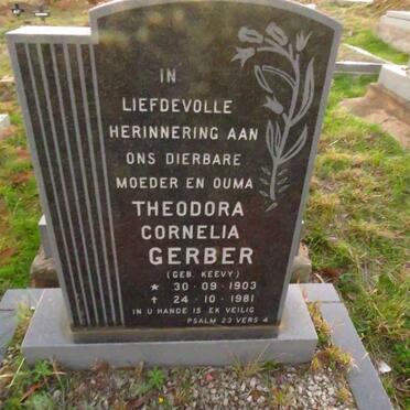 GERBER Theodora Cornelia nee KEEVY 1903-1981
