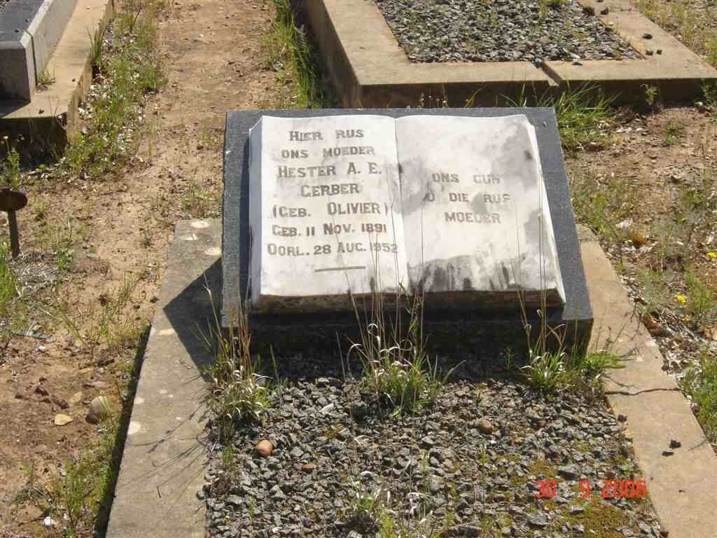 GERBER Hester A.E. nee OLIVIER 1891-1952