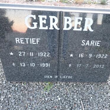 GERBER Retief 1922-1991 & Sarie 1922-2012