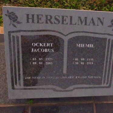 HERSELMAN Ockert Jacobus 1923-2005 & Miemie 1935-2010