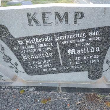 KEMP Leonardo 1921-1994 & Matilda 1925-1999