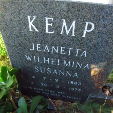 KEMP Jeanetta Wilhelmina Susanna 1883-1975