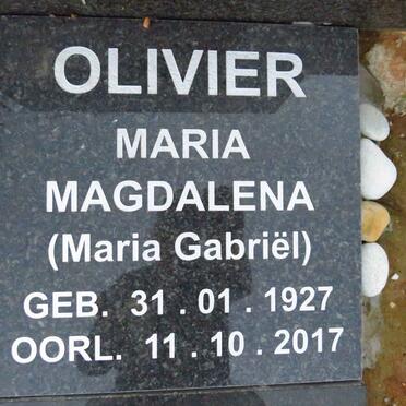 OLIVIER Maria Magdalena 1927-2017