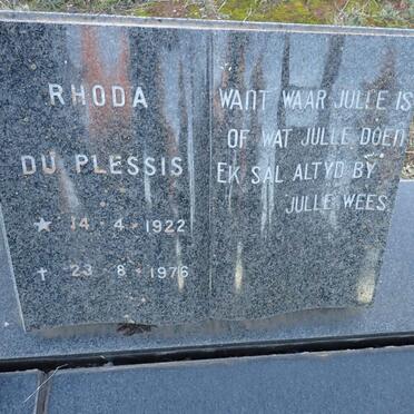 PLESSIS Rhoda, du 1922-1976