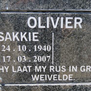 OLIVIER Sakkie 1940-2007