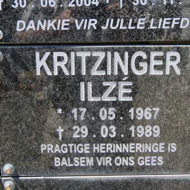 KRITZINGER Ilzé 1967-1989