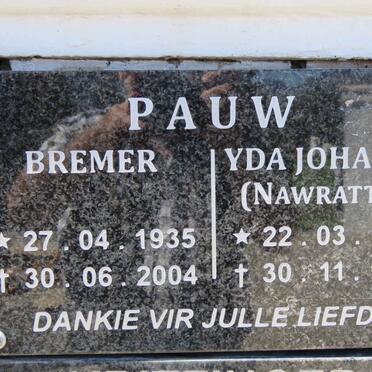 PAUW Bremer 1935-2004 &amp; Yda Johanna NAWRATTEL 1935-1985