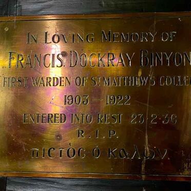 BINYON Francis Dockray -1936