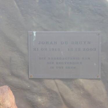 BRUYN Johan, du 1918-2003