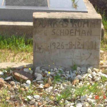 KUMM Dorkas nee SCHOEMAN 1926-1991