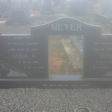 MEYER Lukas W. 1892-1972 &amp; Susan 1898-1991