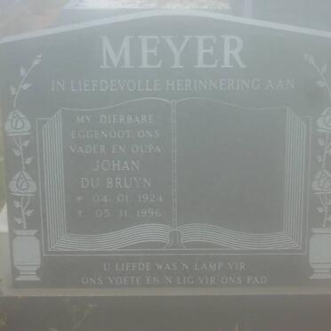 MEYER  Johan du Bruyn 1924-1996