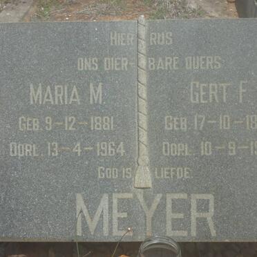 MEYER Gert F. 1872-1942 &amp; Maria M. 1881-1964