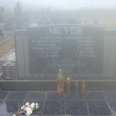 MEYER Frans Antonie 1925-1978 &amp; G.J. 1927-2007