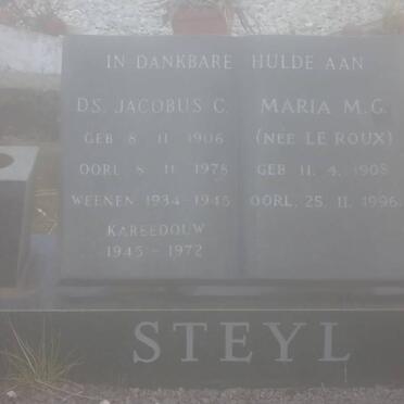 STEYL Jacobus C. 1906-1978 &amp; Maria M.C. LE ROUX 1908-1996