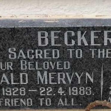 BECKERMANN Donald Mervyn 1928-1983 &amp; Valerie Mary CLARKE 1930-2002