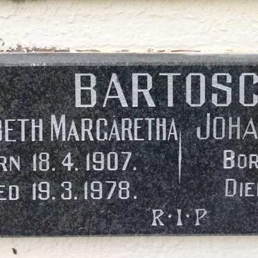 BARTOSCH Johannes Ignazius 1904-1995 &amp; Elizabeth Margaretha 1907-1978