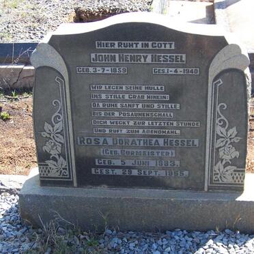HESSEL John Henry 1859-1940 &amp; Rosa Dorathea  BURMEISTER 1883-1955