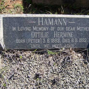 HAMANN Ottilie Hermine nee PETER 1893-1932
